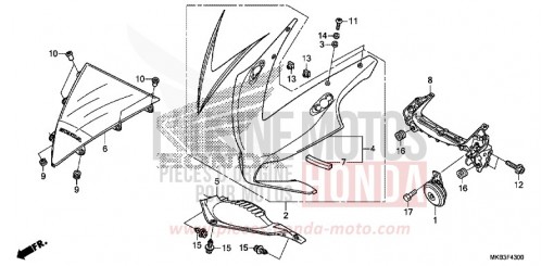 PANNEAU SUPERIEUR CBR1000SF de 2015